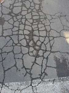 crumbling asphalt