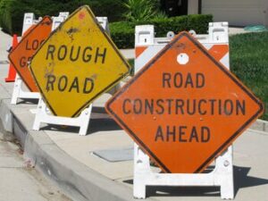 signages construction works roads